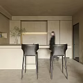 Modern Living Dining Room Interior With Large Windows Blinds Sofa Fireplace And Natural Light
