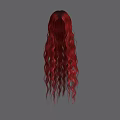 Game Movie Character With Long Red Curly Hair 3D Hairstyle Design
