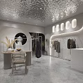 Modern Clothing Store Interior With Display Racks Mannequins And Lights