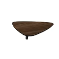 Triangular Wooden Table and Chair Set with Black Stand and Natural Wood Finish