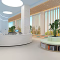 Community Leisure Center Layout Design With Functional Zones Green Plants And Colorful Umbrellas