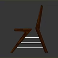Simple Minimalist Wooden Single Chair With Slatted Backrest And Seat Design