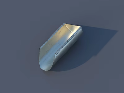 Airplane Metal Component With Smooth Surface And Curved Design On Gray Background 3d model
