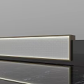 Modern Reception Desk With Sleek Marble Top And Metallic Frame Design 3d model