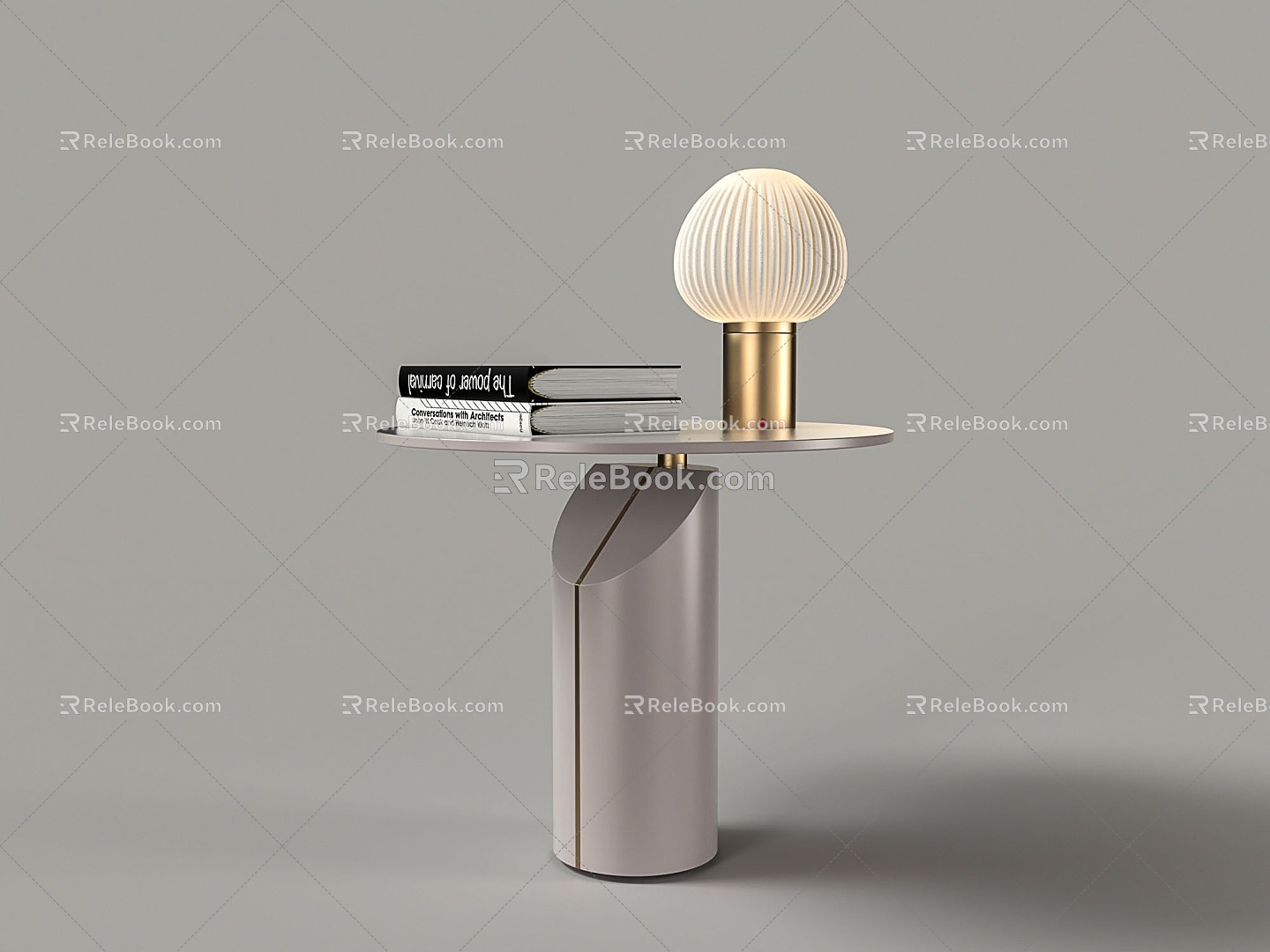 Modern side lamp books 3d model