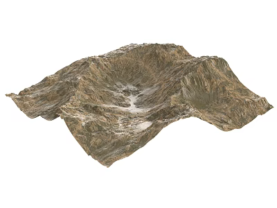 Detailed Landscape Garden Natural Mountain Terrain With Rocky Textured Surface 3d model