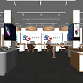 Modern Digital Store With 5G Technology Smartphone Displays And Showcase Areas