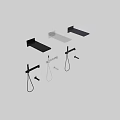 Black Modern Shower Faucet System With Handheld Sprayer And Overhead Head
