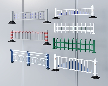 Traffic guardrail municipal railing traffic facilities 3d model