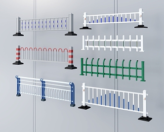 Traffic guardrail municipal railing traffic facilities 3d model