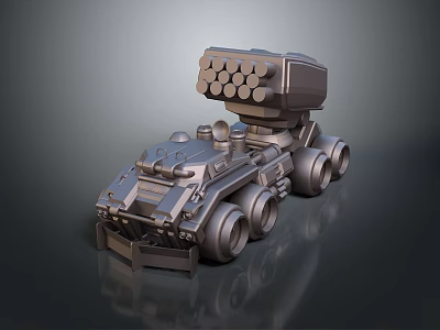 Futuristic Space Combat Vehicle 3D Model With Armored Body And Multiple Missile Tubes 3d model