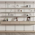 Modern Multi Tiered Shelf Unit With Decorative Items Books And Plants In Interior