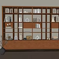 Antique Bookcase Modern Cream Style Bookshelf Jewelry Ornaments Open Decorative Cabinet Study Cabinet 3d model