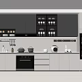 Modern Gray Kitchen Interior Design With Upper Lower Cabinets Appliances And Sleek Countertop