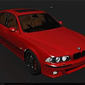 Red BMW Classic Sedan With Beige Interior Black Wheels And Sleek Design