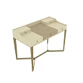 Elegant Modern Dressing Table With Light Colored Frame And Multiple Storage Drawers