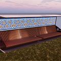 National style outdoor chair rest facilities 3d model