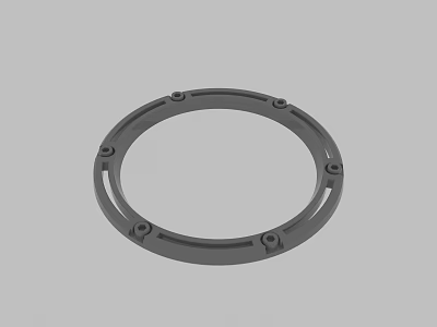 Sturdy Gray Circular Metal Ring Mechanical Component With Multiple Screw Holes 3d model