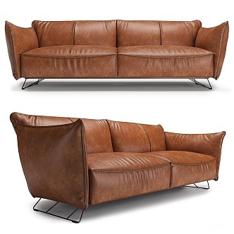 Modern Multi-Person Sofa Two-Person Sofa Casual Sofa Living Room Sofa Leather Sofa Corner Sofa 3d model