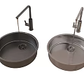 Modern Kitchen Sinks With Faucets In Black And Silver Finishes For Home Use