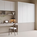 Modern desk bookcase one 3d model