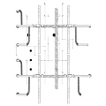 Ceiling Mounted Pipes With Crossed Layout And Support Structure Installation