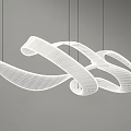 Modern White Wireframe Chandelier With Intertwined Curved Lines For Contemporary Interior Design