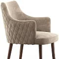 Modern Orange And Light Gray Accent Chairs With Quilted Diamond Armrests And Dark Legs