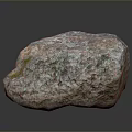 Natural Stone Material With Rough Surface Texture And Green Moss Details On 3d model