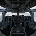 Fighter Jet Cockpit Interior With Dashboard Control Panel Flight Instruments And Cloud View 3d model