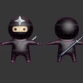 Modern game character small ninja cartoon ninja 3d model