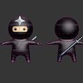 Modern game character small ninja cartoon ninja 3d model