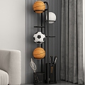 Basketball Football Baseball Storage Basket Badminton Shelf 3d model