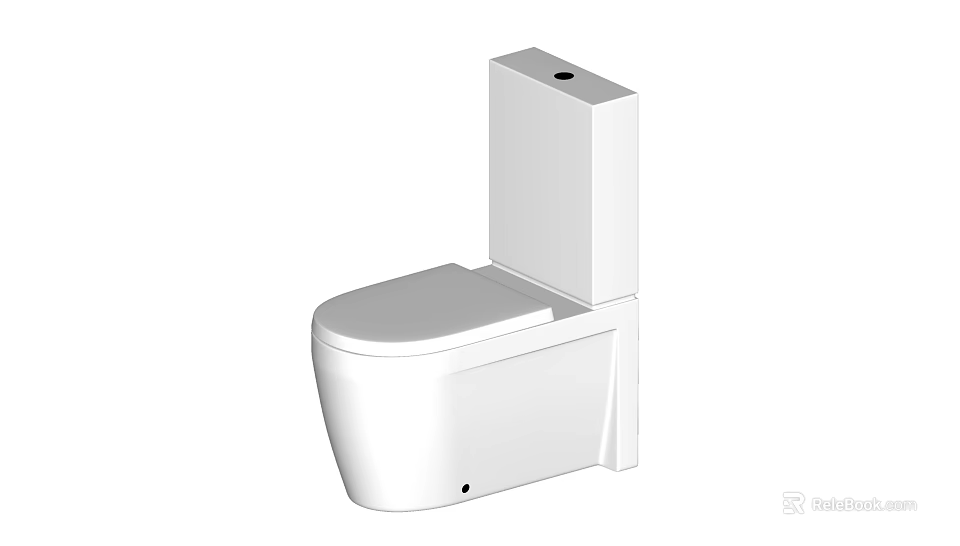 Modern White One Piece Toilet With Sleek Design And Clean Water Tank 3d model 