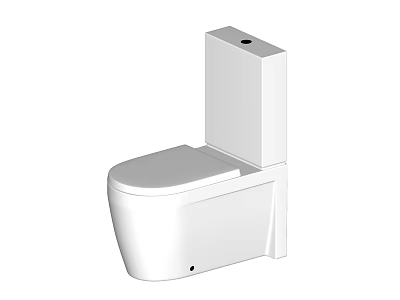 Modern White One Piece Toilet With Sleek Design And Clean Water Tank 3d model