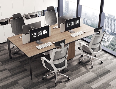 modern office desk and chair 3d model