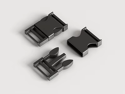 Black Metal Buckle Clasps For Bag Luggage Practical And Durable Design 3d model