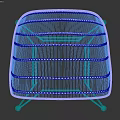 Wicker Single Chair With Curved Backrest And Black Metal Legs Modern Design