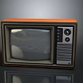 Vintage Orange Television Set With Retro Knobs And Classic Screen Design 3d model