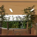 Hotel Public Lounge Area Featuring Living Plant Wall Large Windows And Modern Pendant Lights