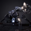 Modern robot action excavator walking excavator 3d model