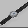 Black Leather Strap Wristwatch With White Dial And Classic Analog Design