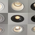 Various Modern Downlights And Spotlights With Stylish Designs And Different Colors For Home Lighting