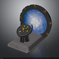 Modern Stargate Model Design With Circular Ring And Illuminated Blue Section 3d model