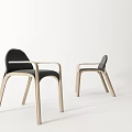 Modern Single Chair With Dark Fabric Seat Light Wooden Armrests And Sleek Design