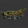 Camouflage Fighter Jet Model With Red Star Emblem And Number 127 Details