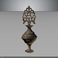 Antique Brass Furniture Decorative Vase With Intricate Openwork Top And Carved Patterns