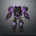 Purple And Black Transformer Model With Glowing Mechanical Design And 3D Rendering