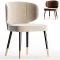 Elegant Modern Upholstered Dining Chair With Beige Fabric Seat And Black Metal Legs