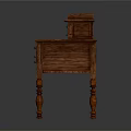 Elegant Classic Vintage Wooden Desk With Multiple Drawers And Carved Legs